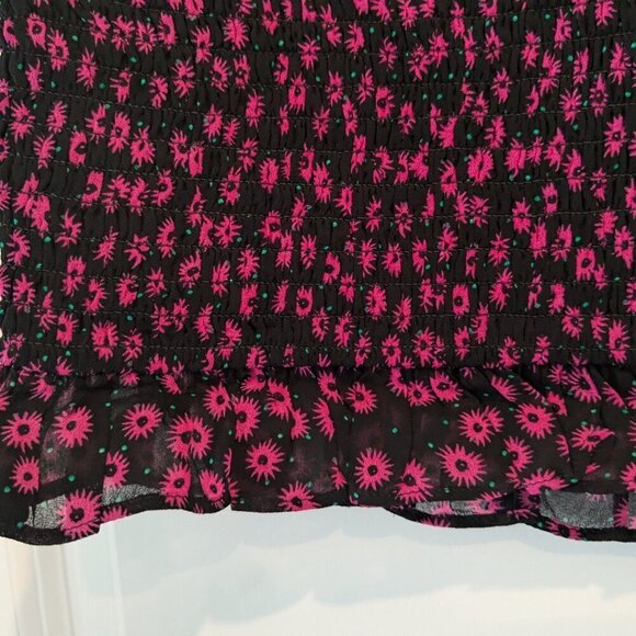The Kooples Anthropology Mini Skirt Small Pink/Black Ditsy Floral Pull-on NWT - Picture 10 of 16